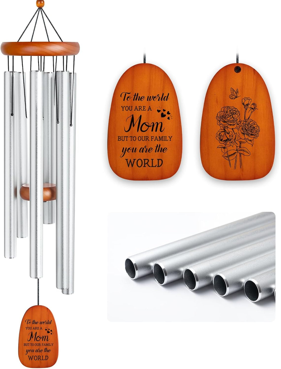 Personalized 37’’Outdoor Wind Chimes Present for Mom Gifts