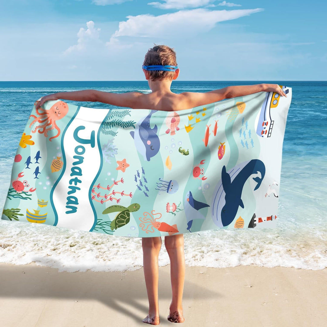 Personalized name quick-drying absorbent beach towel new style