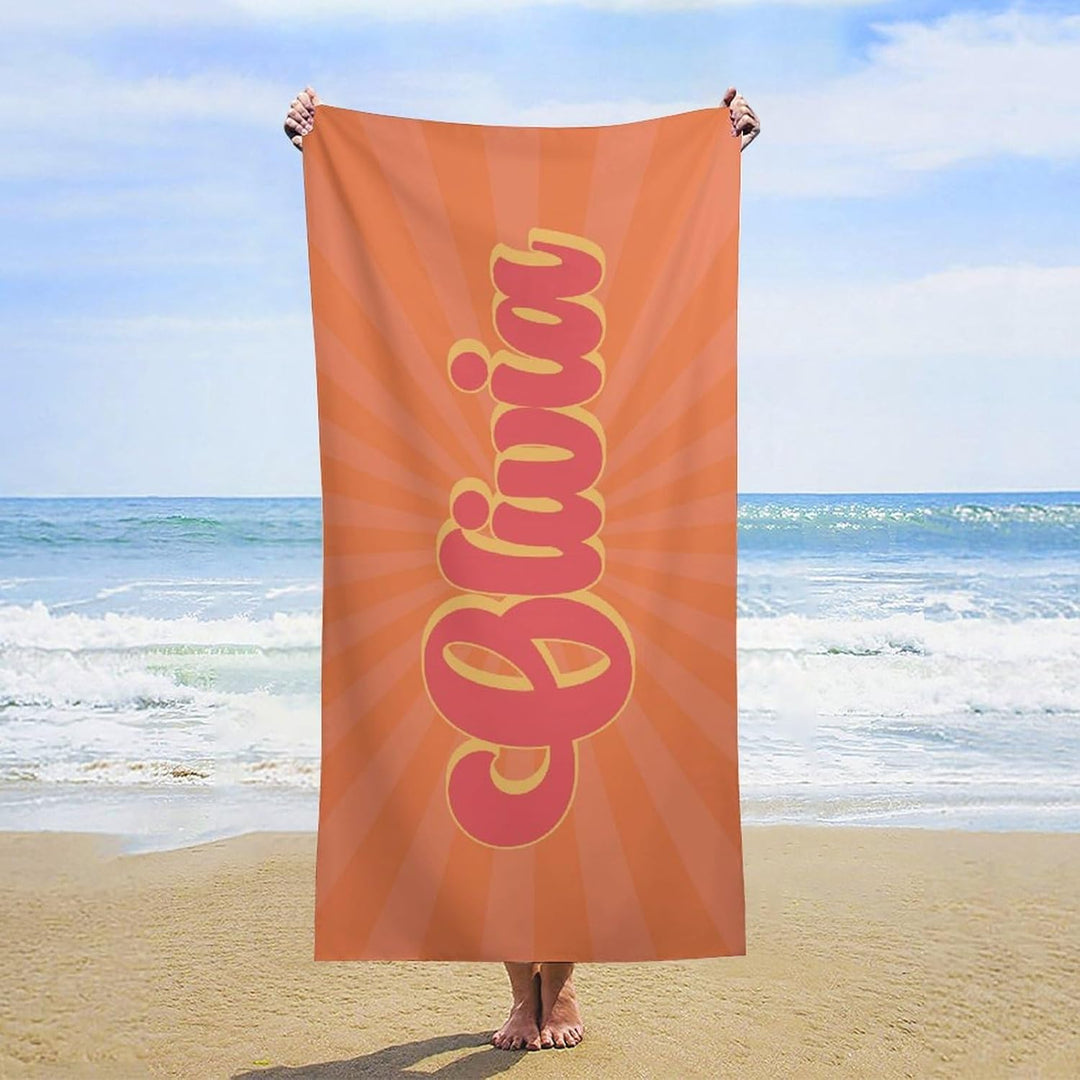 Personalized name quick-drying sand absorbent beach towel aperture type