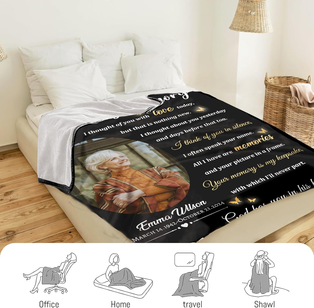 Personalized Memorial Blanket with Picture