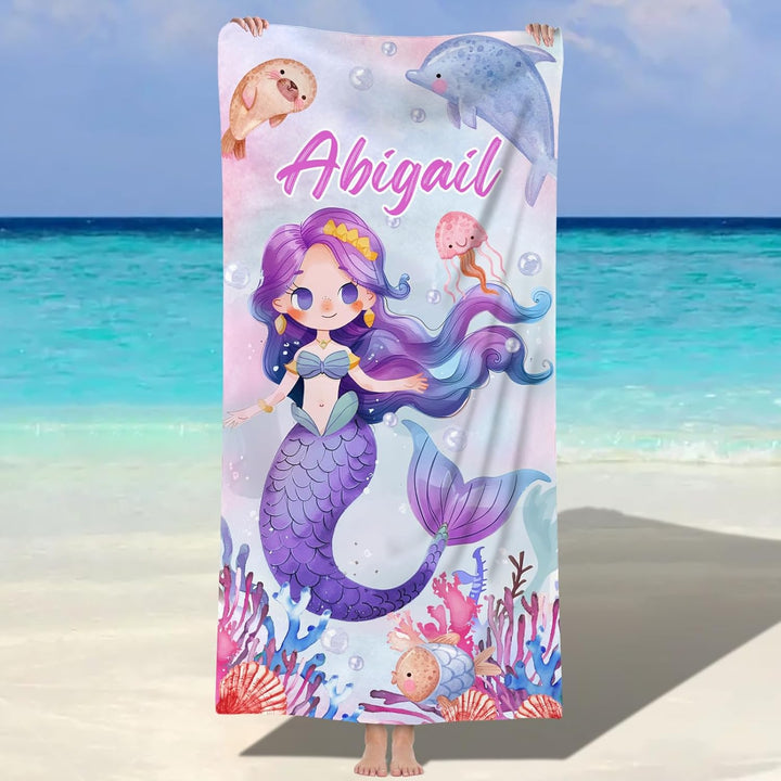 Personalized name quick-drying absorbent beach towel new style