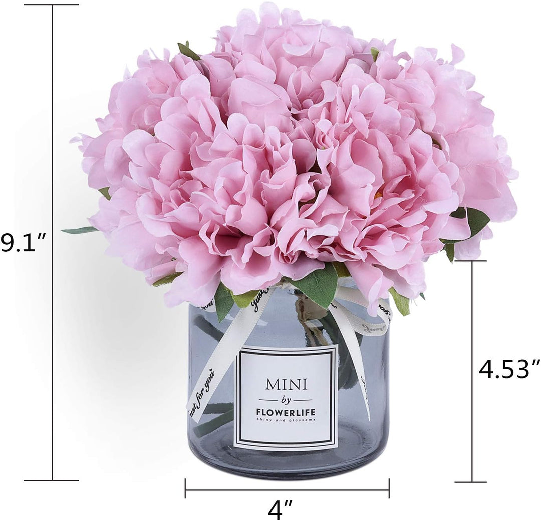 Personalized artificial hydrangea and glass vase decoration Ins style