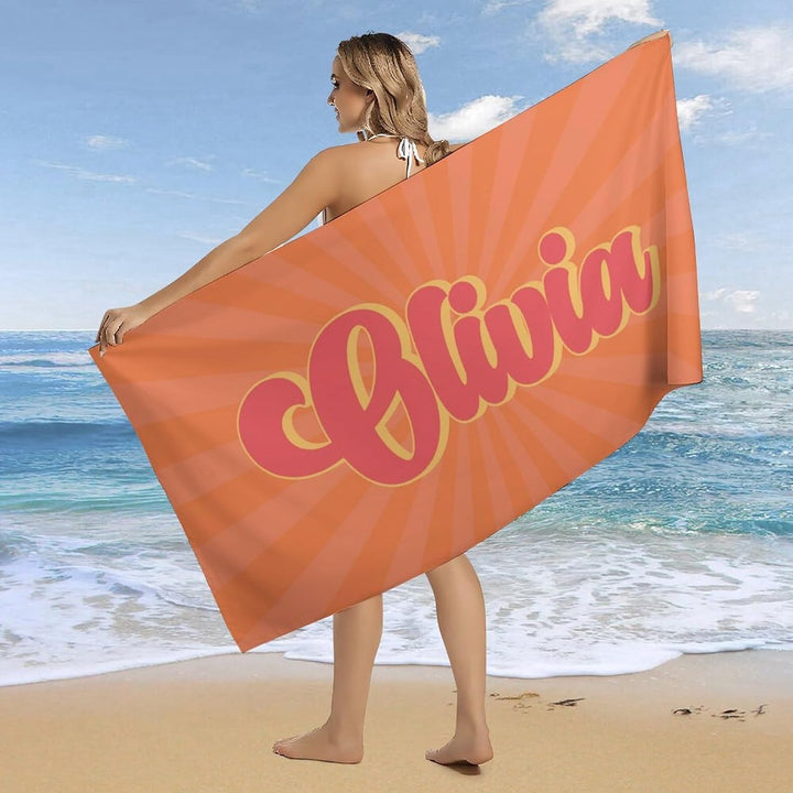 Personalized name quick-drying sand absorbent beach towel aperture type