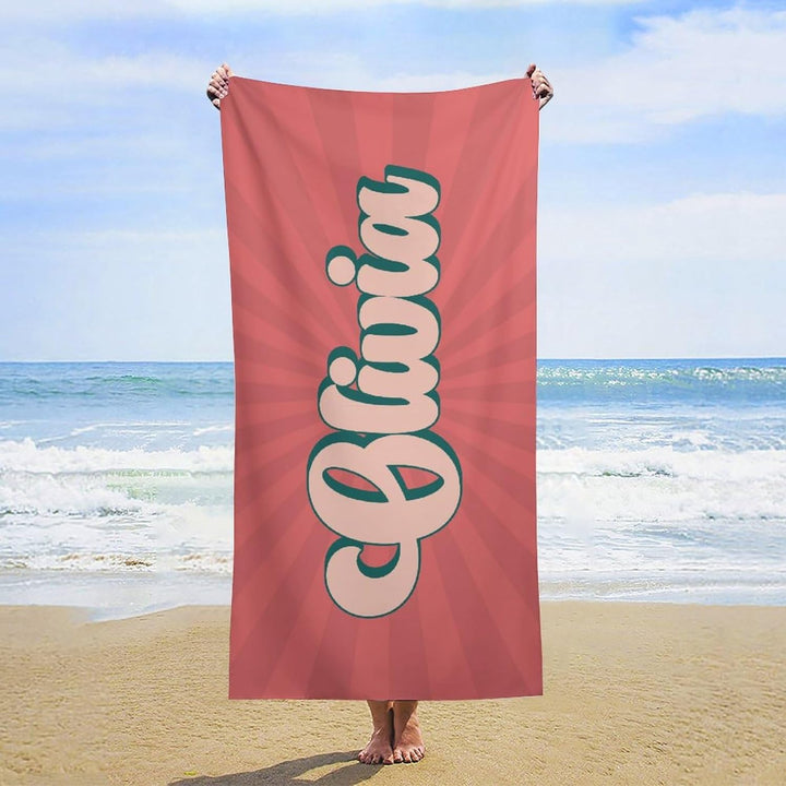 Personalized name quick-drying sand absorbent beach towel aperture type