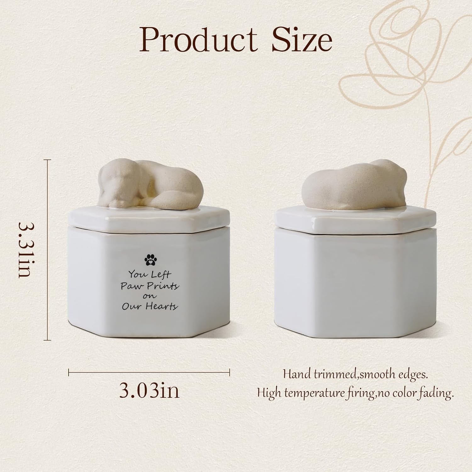 Personalized Pet Ashes Keepsake Cat Hair Keepsake Ceramic