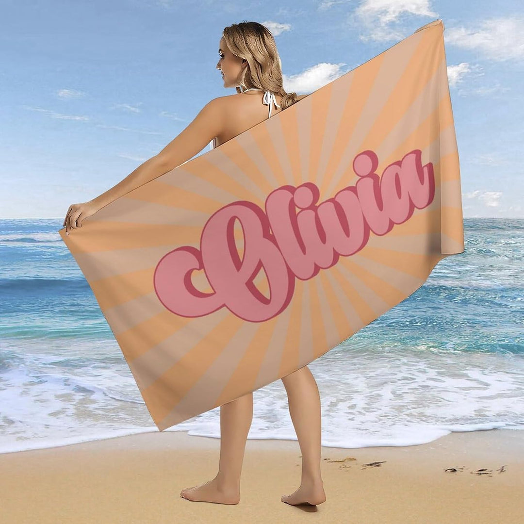 Personalized name quick-drying sand absorbent beach towel aperture type