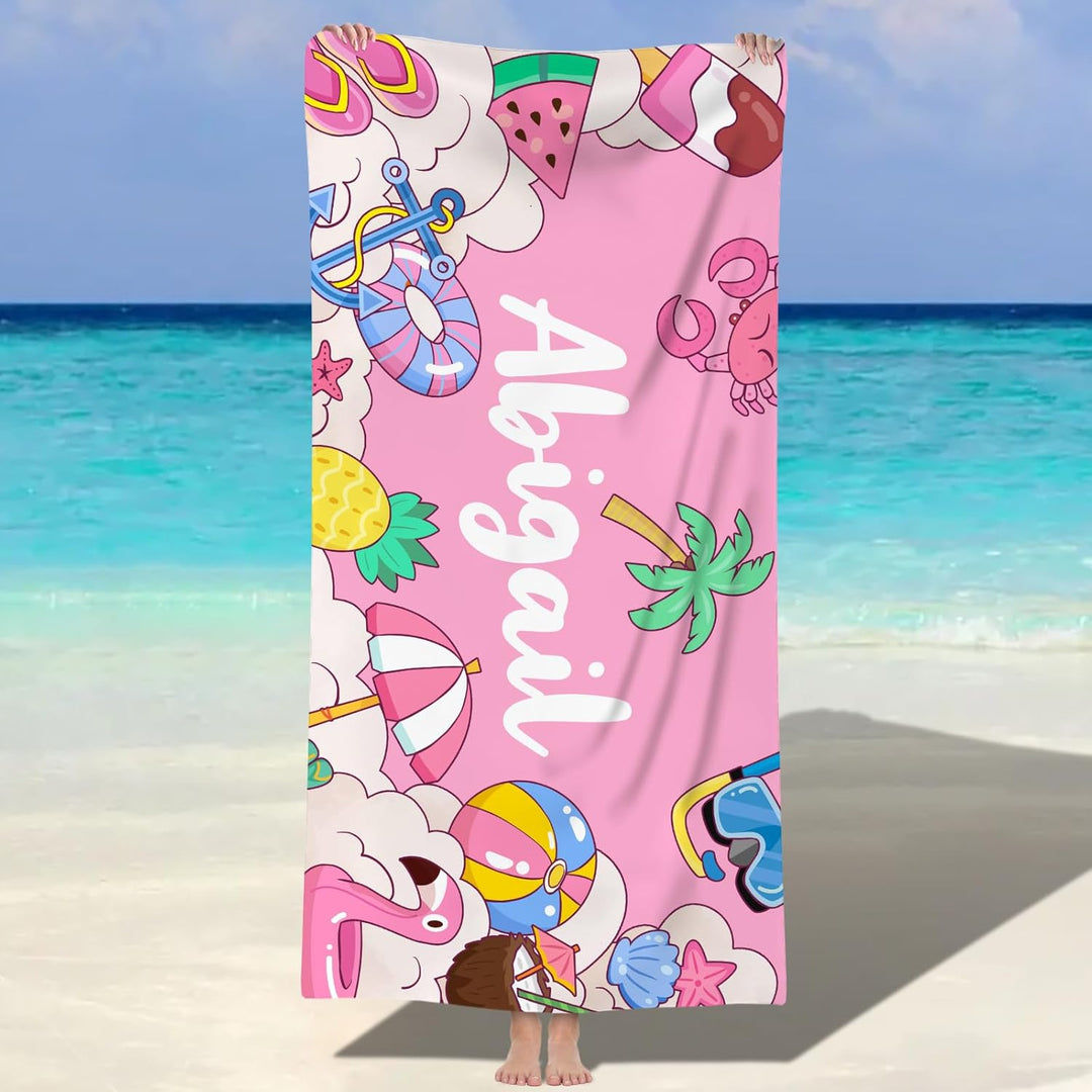 Personalized name quick-drying absorbent beach towel new style