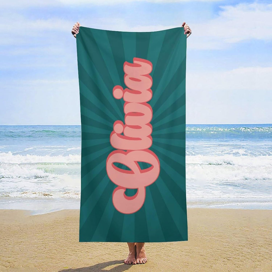 Personalized name quick-drying sand absorbent beach towel aperture type