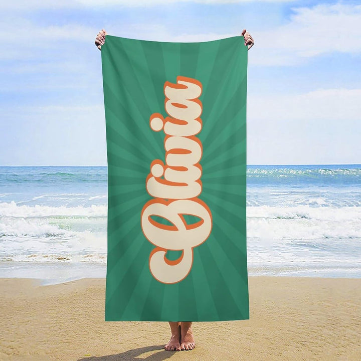 Personalized name quick-drying sand absorbent beach towel aperture type