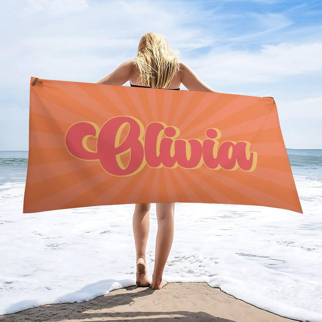 Personalized name quick-drying sand absorbent beach towel aperture type