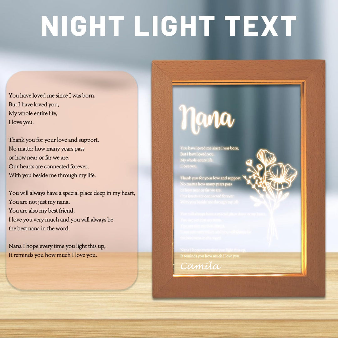 Personalized Acrylic USB Low Power Night Lamps a Letter Best Nana Gifts-L