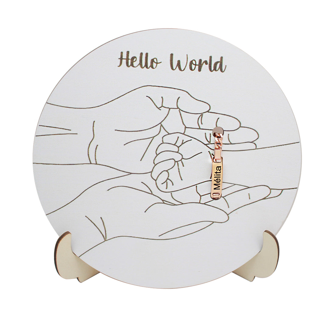 Gold Baby Name ID Bracelet with Birthstone – Personalized Infant Jewelry Gift