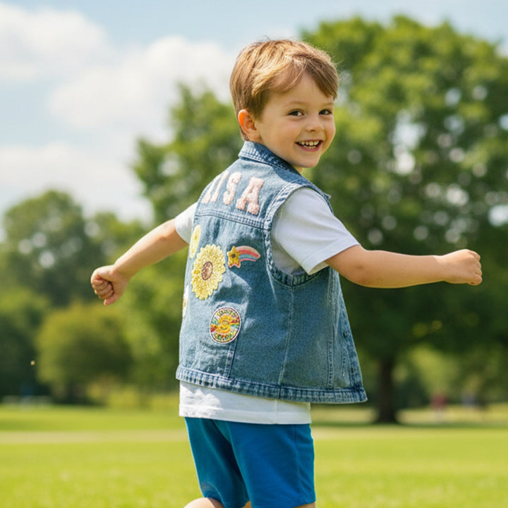 Personalized Children's Patch Denim Vest
