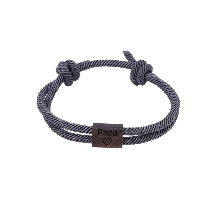 Personalized Family Wooden Milanese Cord Bracelet