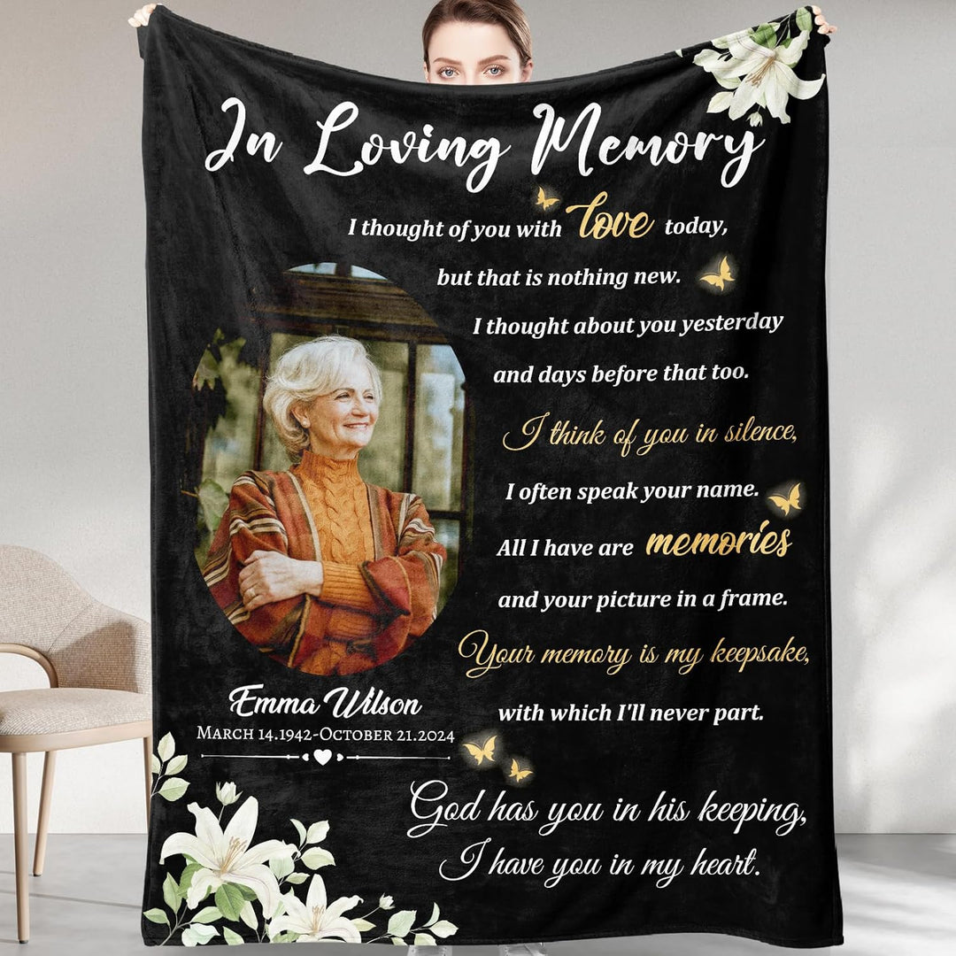 Personalized Memorial Blanket with Picture