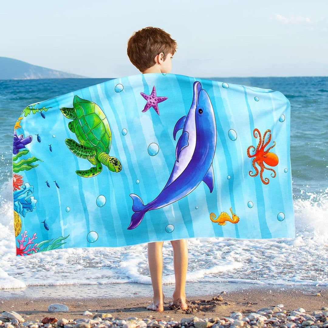 Personalized Girls Mermaid Kids Quick Dry Beach Towel