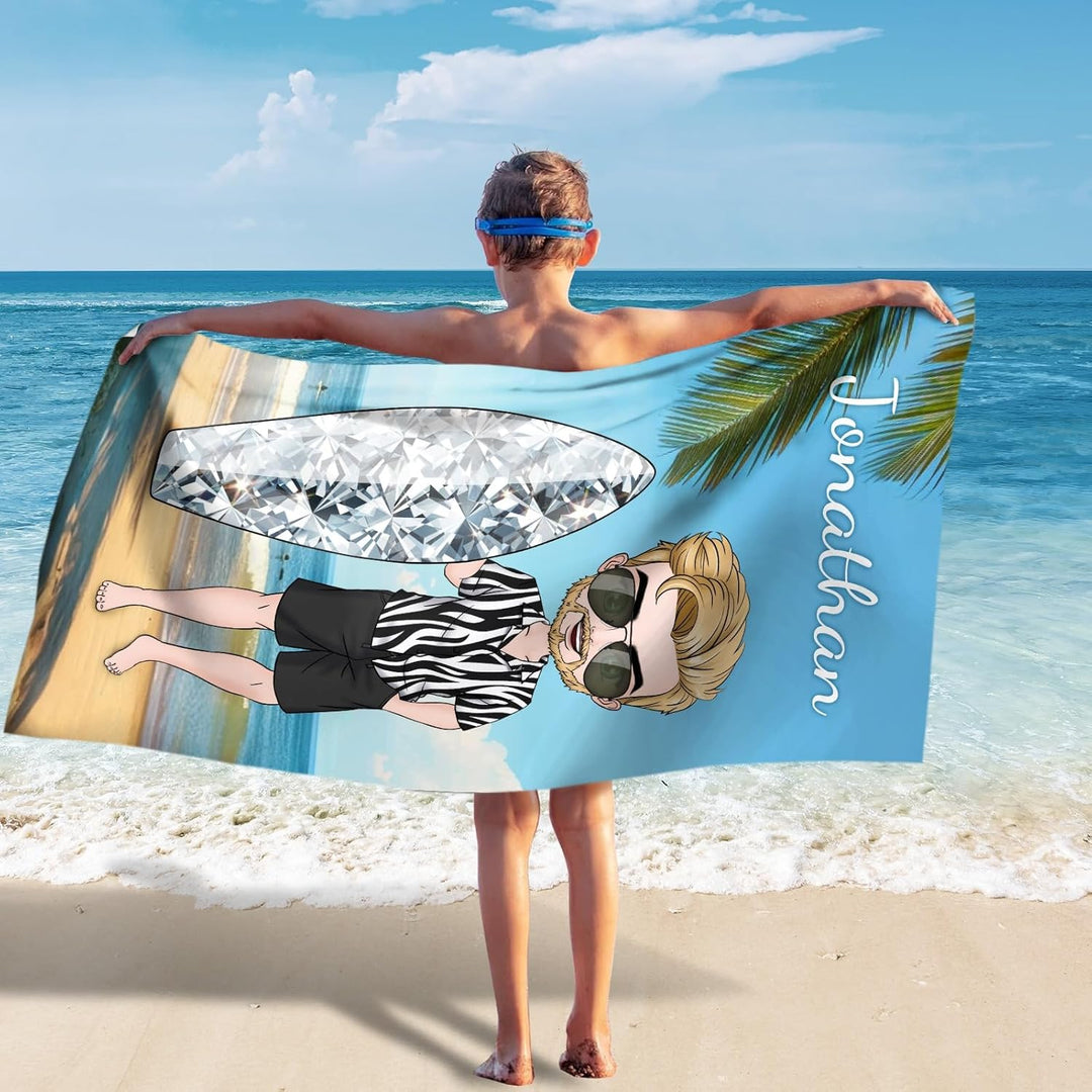 Personalized name quick-drying absorbent beach towel new style