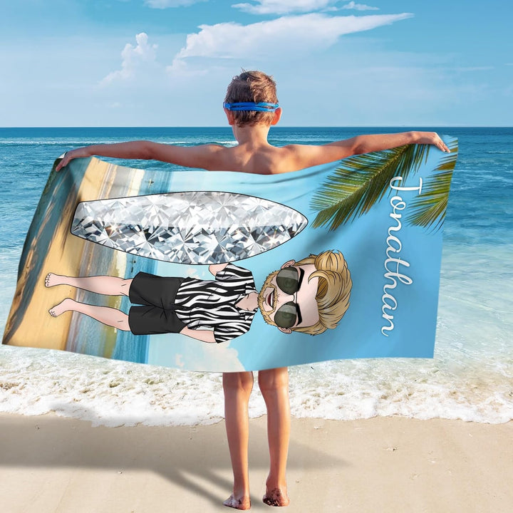 Personalized name quick-drying absorbent beach towel new style