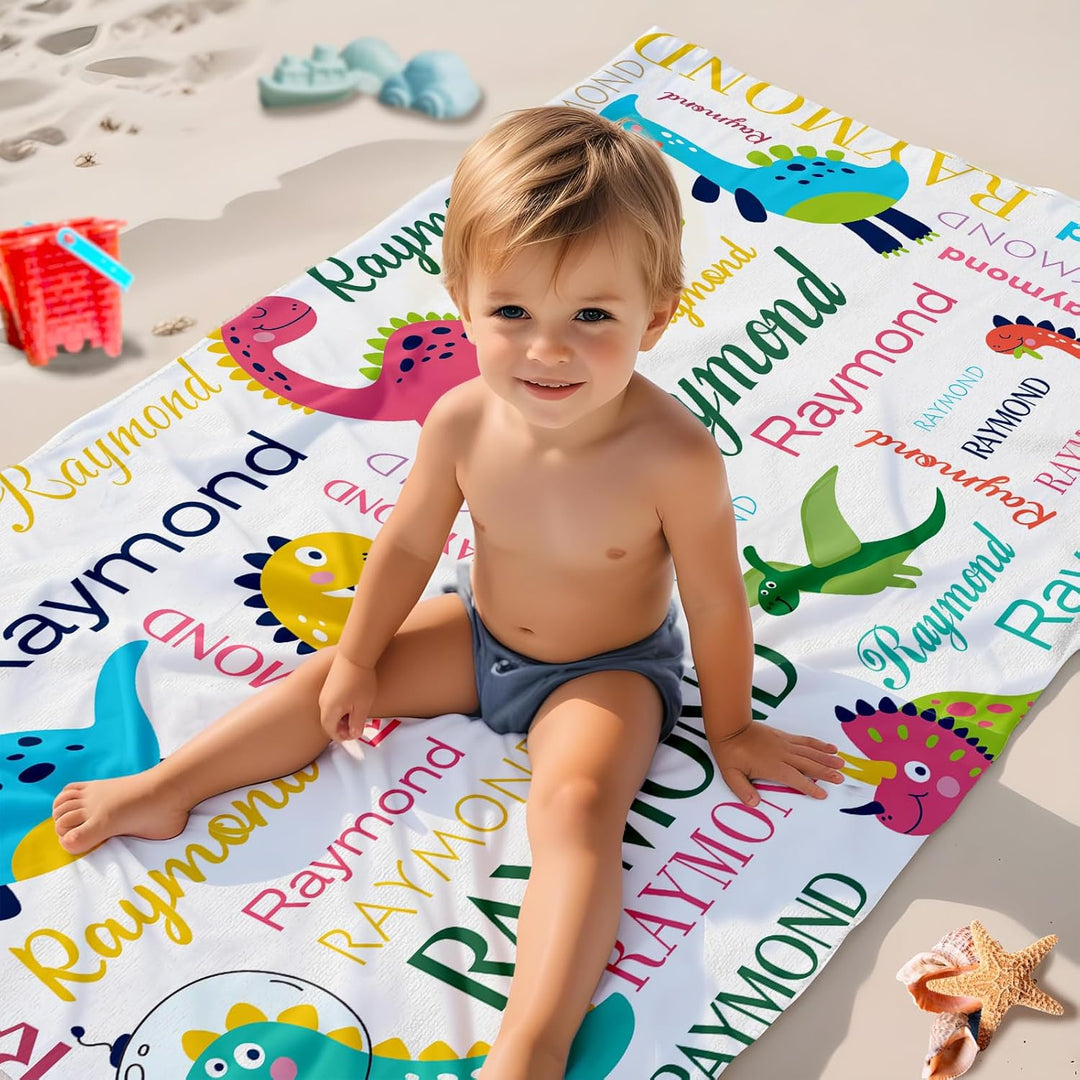 Personalised Named Kids Quick Dry Beach Towels 6 Sizes