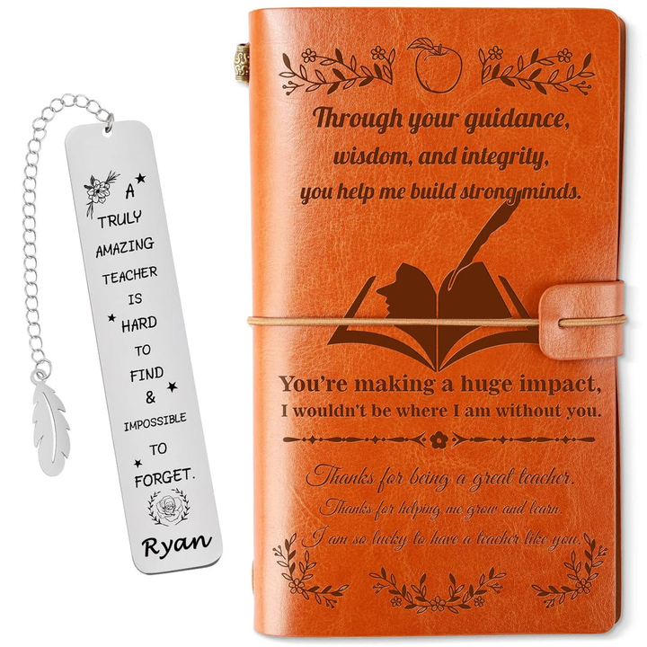 Personalized diary with custom name stainless steel inspirational bookmark