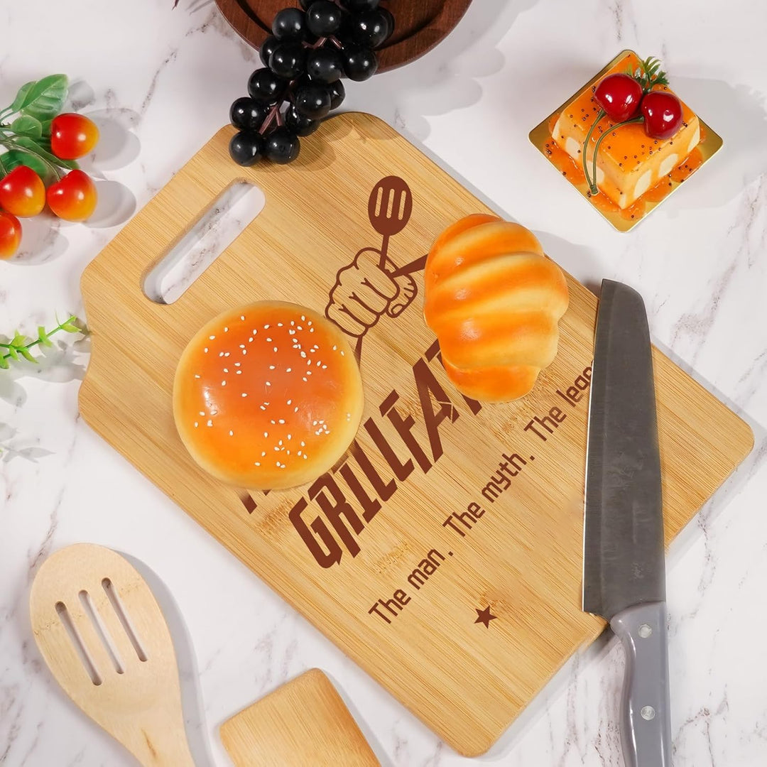 Personalized Dad Cutting Board Bamboo Cooking Board Gifts for Papa