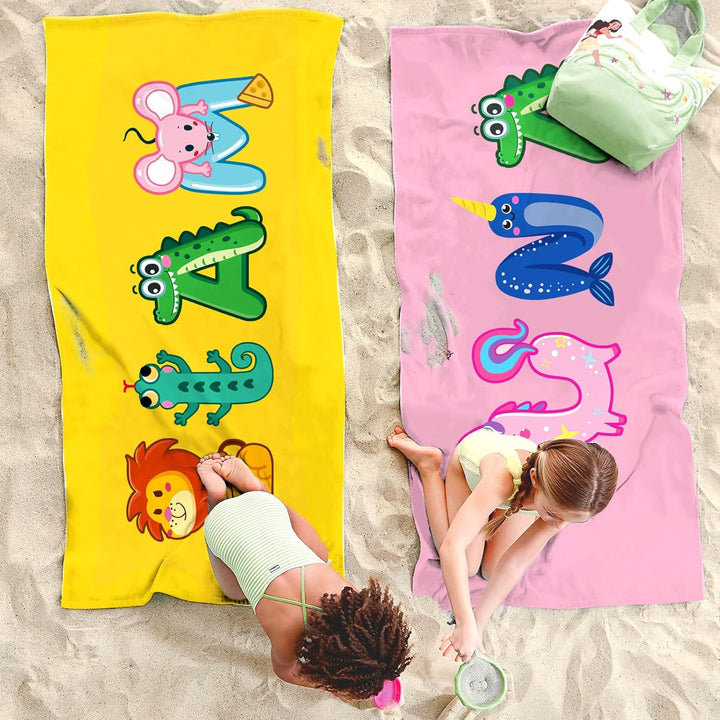 Personalized name quick-drying absorbent beach towel new style