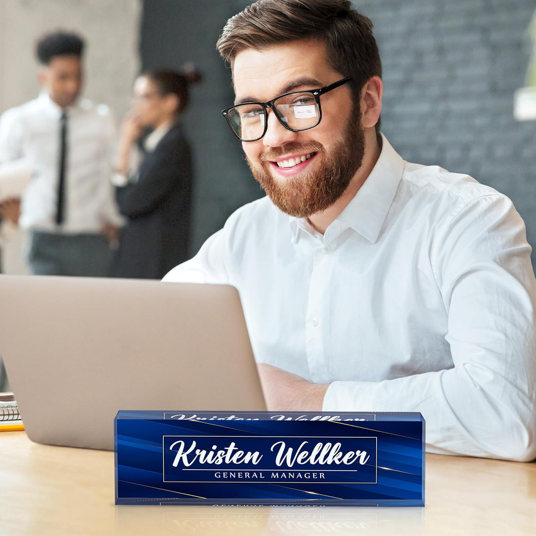 Personalized acrylic nameplate for office desk