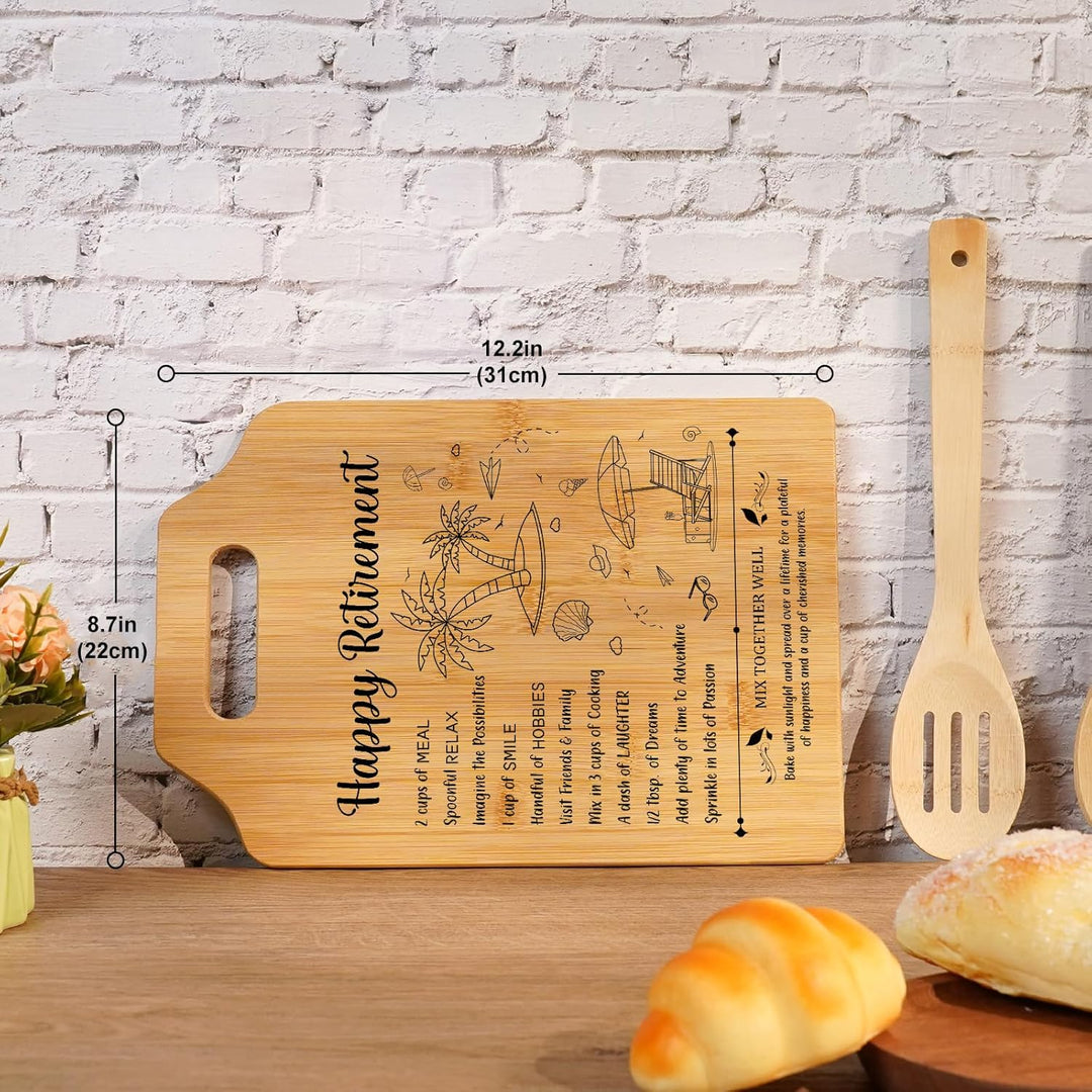 Personalized Bamboo Cutting Board Retirement Gift Prepared For Her