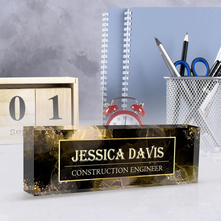 Personalized acrylic desk nameplate, customized ball coach gift