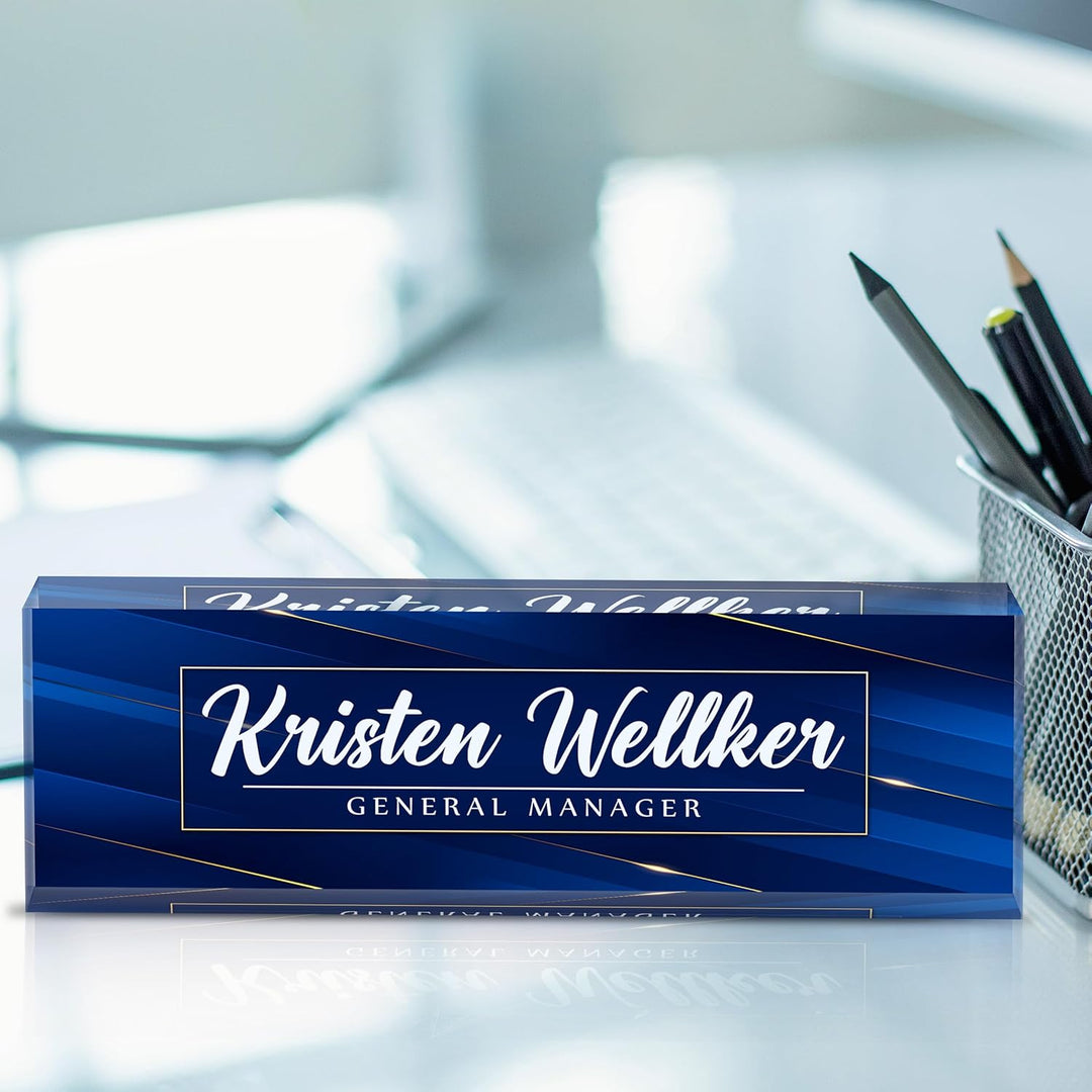 Personalized acrylic nameplate for office desk