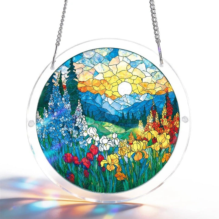 Acrylic Jigsaw Puzzle Suncatcher – Dawn Blossom Sea Window Art Decor