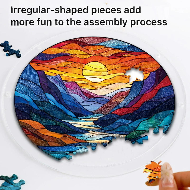 Acrylic Jigsaw Puzzle Suncatcher – Moonlit Riverscape Window Decor