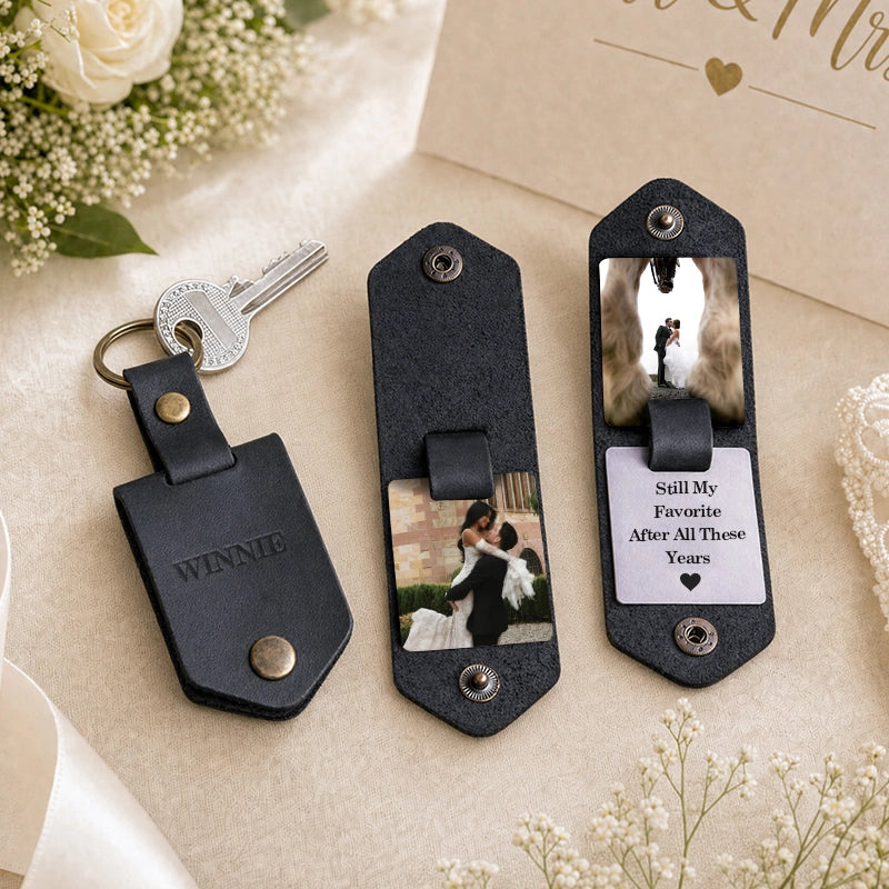Chaveiro de couro personalizado com foto para homens | Chaveiro personalizado com foto para presentear ele | Chaveiro de couro gravado para namorado, marido, pai