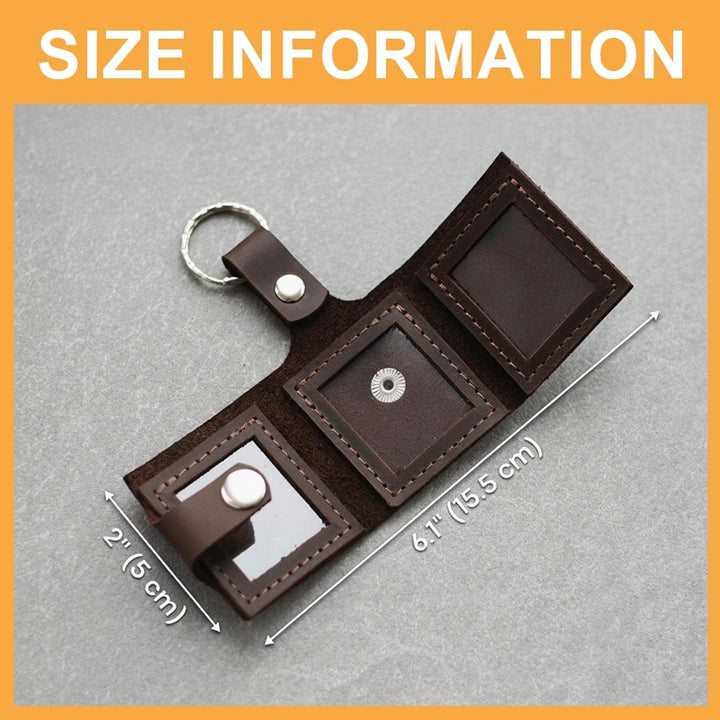 The "For Your Eyes Only" Secret Photo Leather Keychain