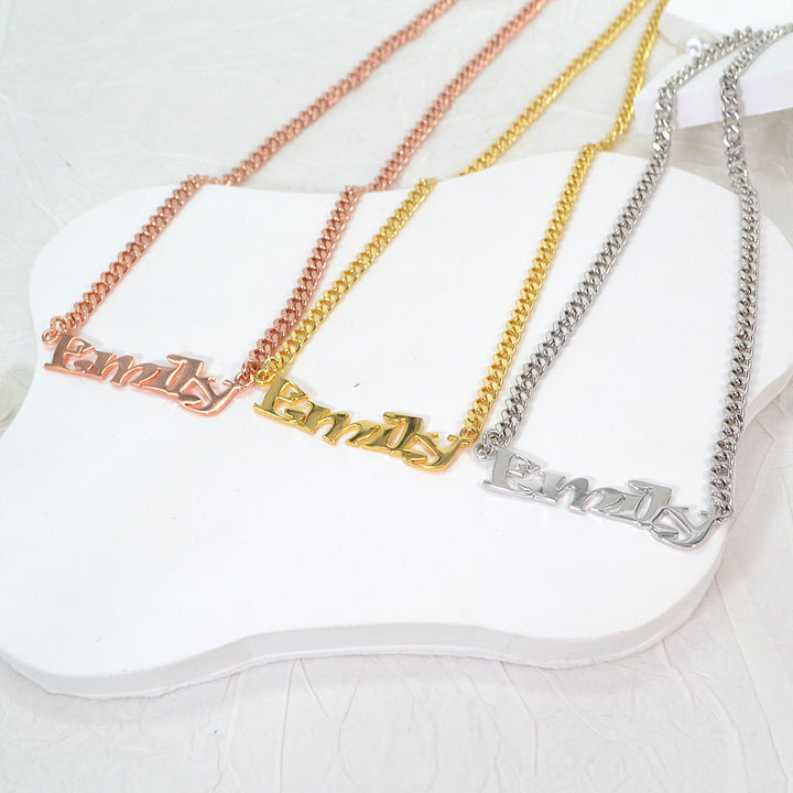 Personalized women's name custom Cuban necklace