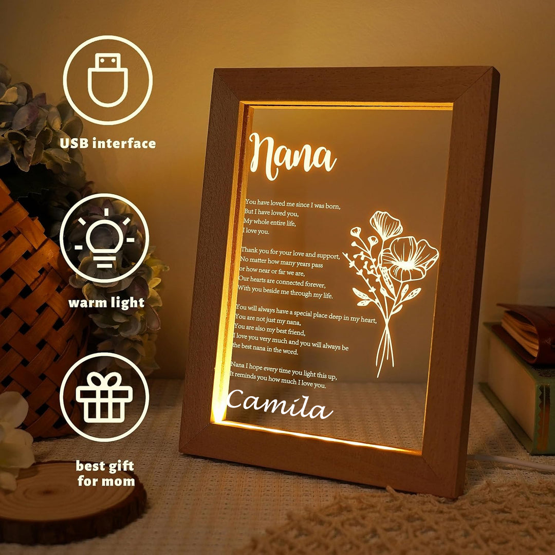 Personalized Acrylic USB Low Power Night Lamps a Letter Best Nana Gifts-L