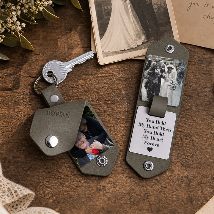 Chaveiro de couro personalizado com foto para homens | Chaveiro personalizado com foto para presentear ele | Chaveiro de couro gravado para namorado, marido, pai