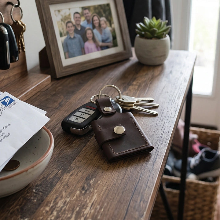 The "For Your Eyes Only" Secret Photo Leather Keychain