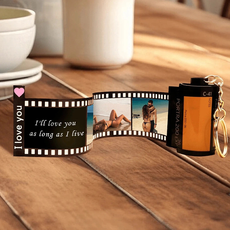The "Our Secret" Personalized Film Roll Photo Keychain - Custom Private Keepsake Gift For Him