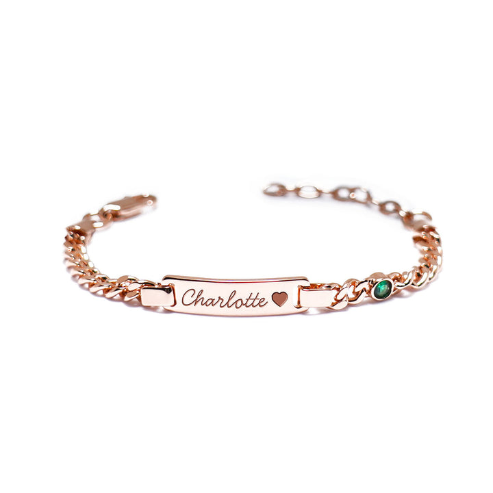 Personalized Boy And Girl's Birthstone Name Bracelet