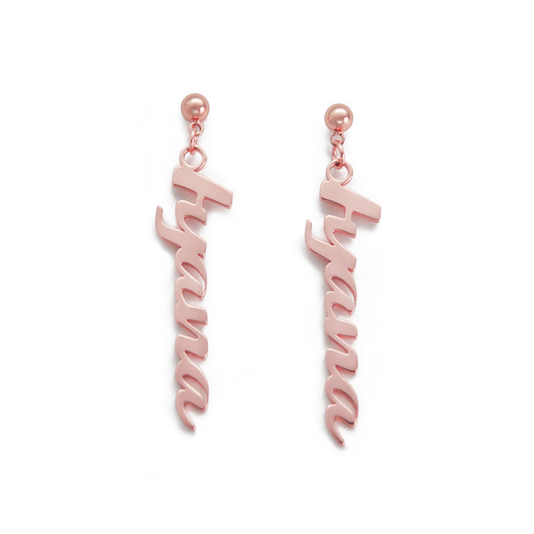 Custom Letter Zircon Earrings – 48MM Lightweight Design in Gold, Rose Gold & Silver