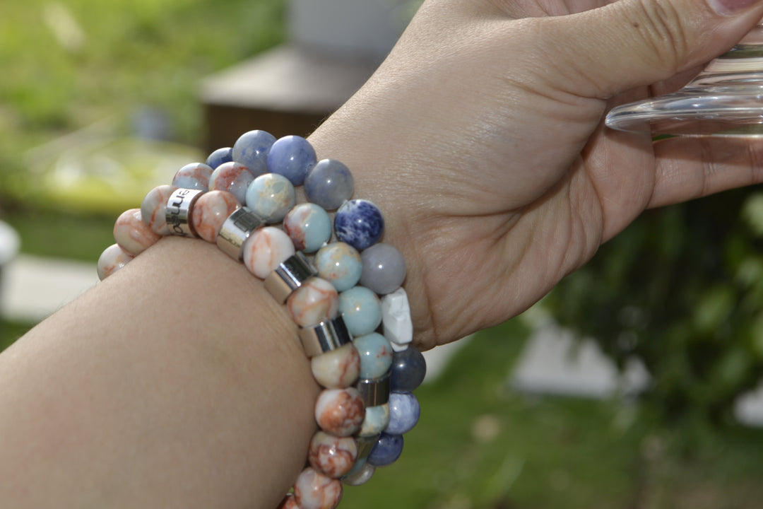 Personalized Women's Beaded Bracelet Natural Stone Braided Rope Bracelet