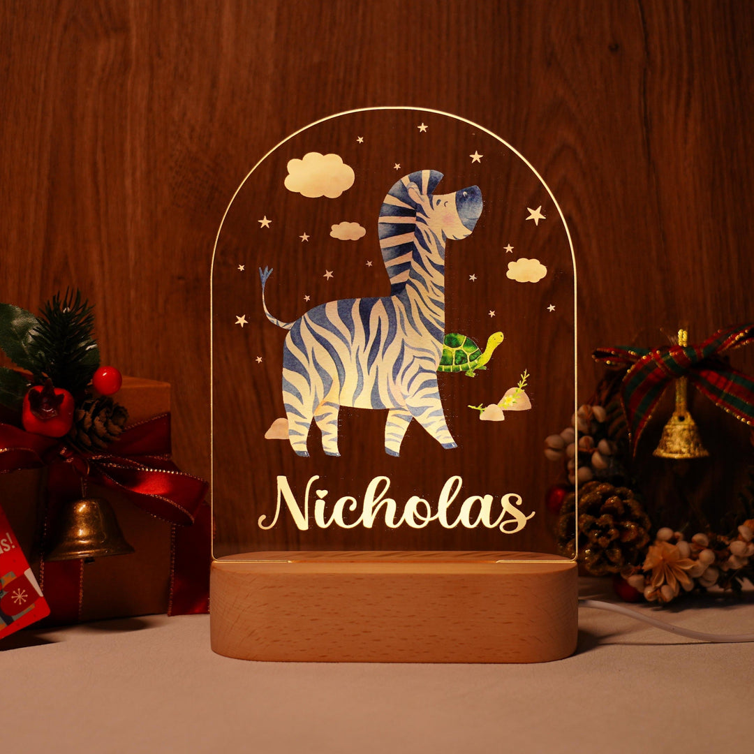 Personalised Baby Name Light - Zebra