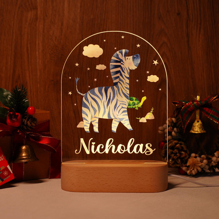 Personalised Baby Name Light - Zebra