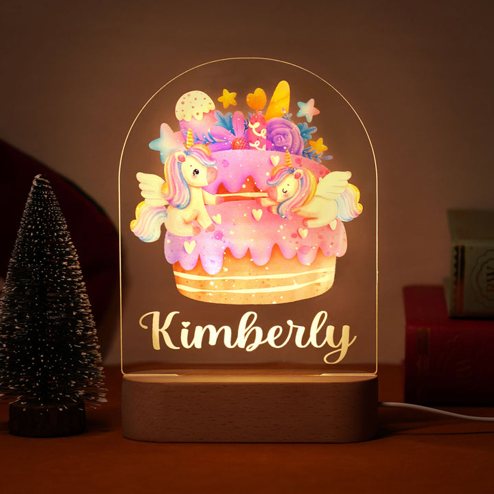 Personalized Rainbow Unicorn  BabyName Night Light