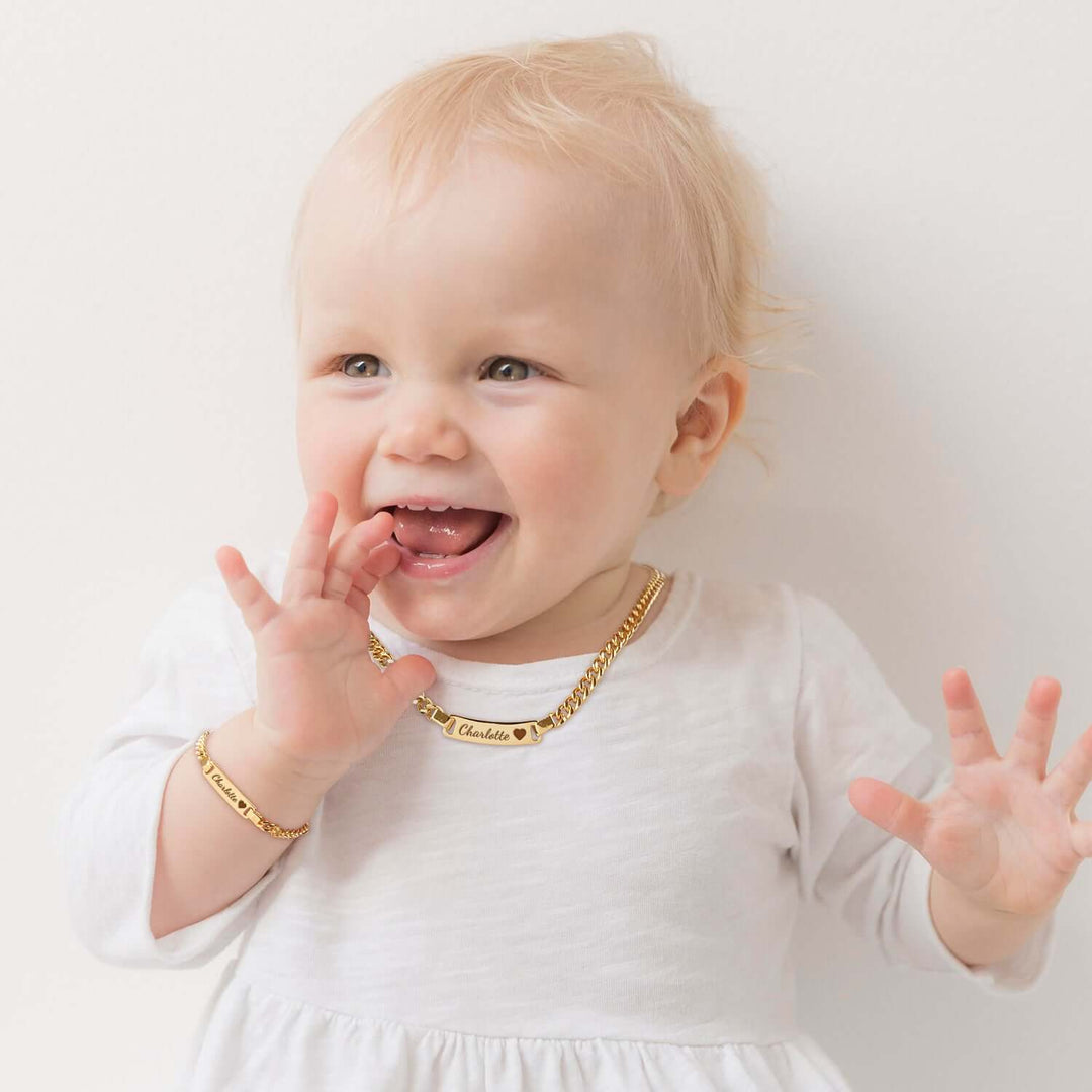 Personalized Baby Name and Birthstone Bracelet