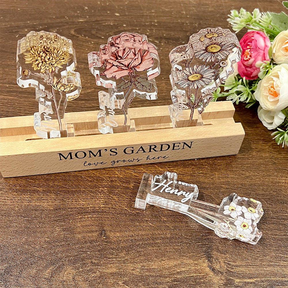 Personalized Birth Flower 3D Crystal Acrylic LED Light