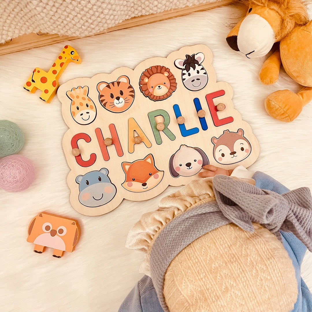 Personalised Wooden Baby Name Puzzle - Outlines