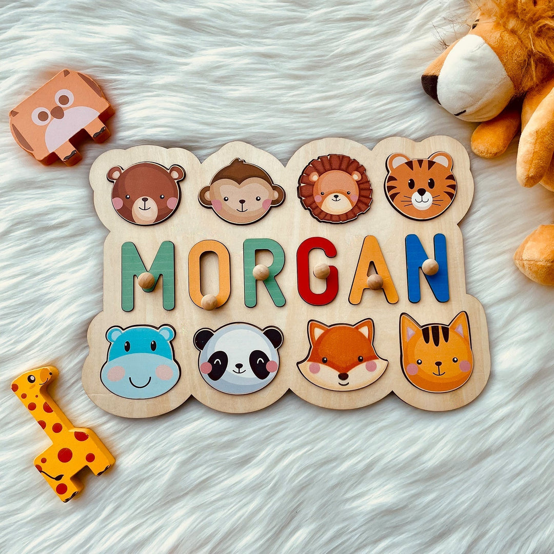 Personalised Wooden Baby Name Puzzle - Outlines