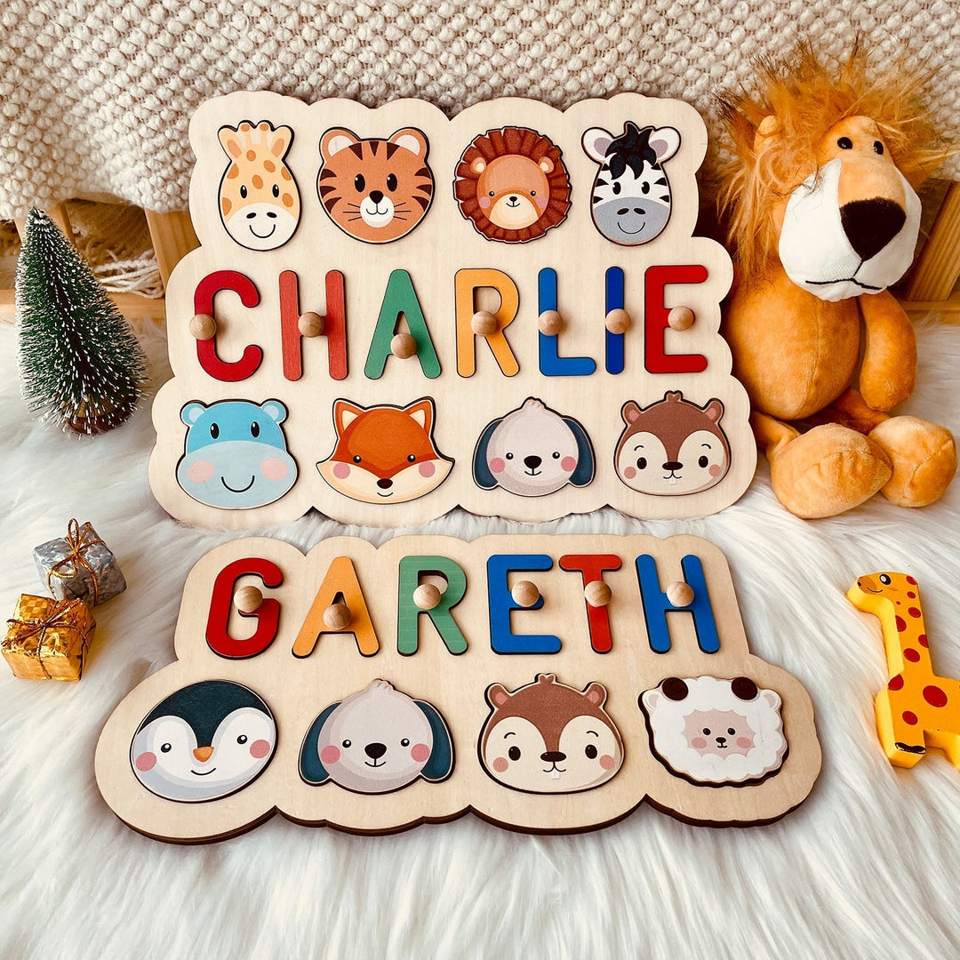 Personalised Wooden Baby Name Puzzle - Outlines